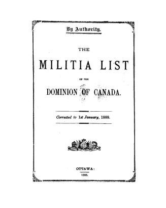 The militia list of the Dominion of Canada