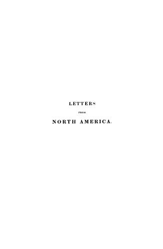 Letters from North America written during a tour in the United States and Canada