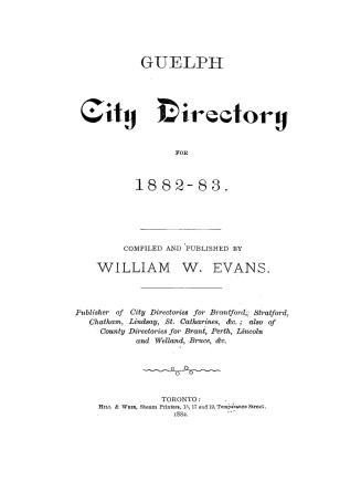 Guelph city directory...