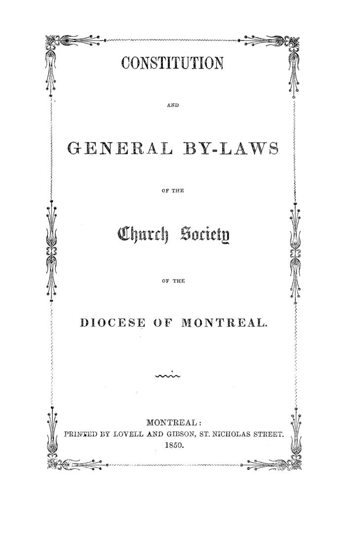 Constitution and general by-laws