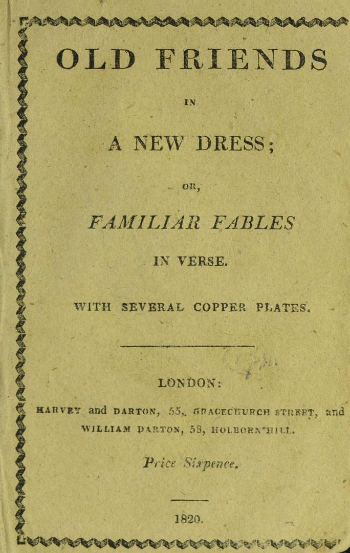 Old friends in a new dress, or, Familiar fables in verse