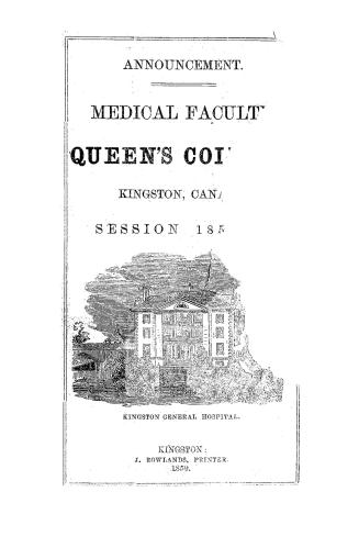 Queen's University (Kingston, Ont.). Faculty of Medicine