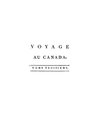 Voyage au Canada, pendant les années 1795, 1706 et 1797
