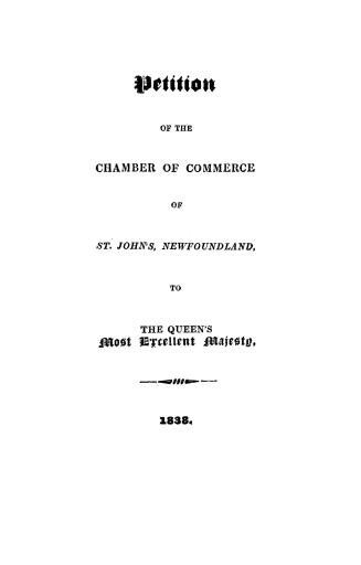 Petition of the Chamber of commerce of St