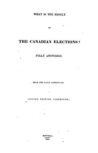 What is the result of the Canadian elections? fully answered