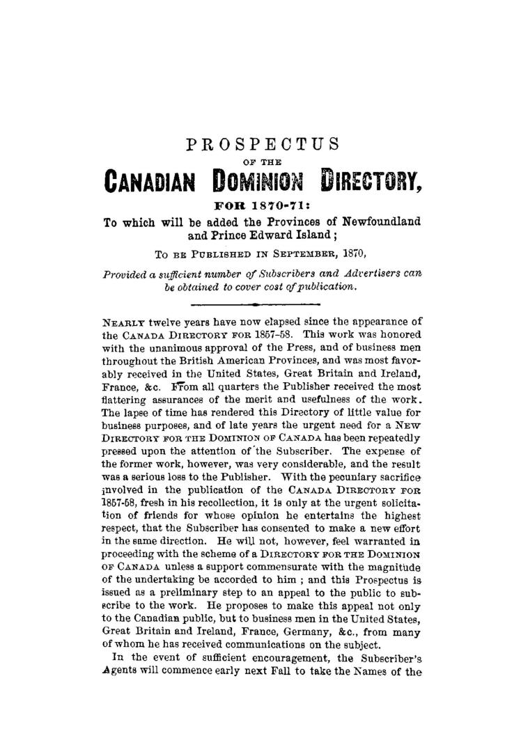 The Quebec directory for... containing a complete list of all the inhabitants of the city, with full descriptions of their businesses and professions (...)