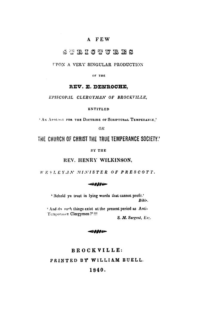 A few strictures upon a very singular production of the Rev