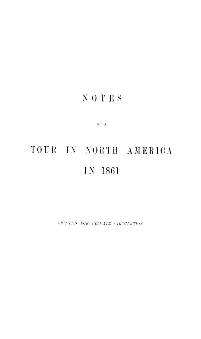 Notes of a tour in North America in 1861