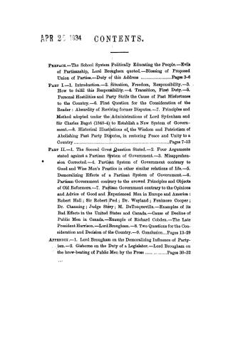 The new Canadian Dominion, dangers and duties of the people in regard to their government