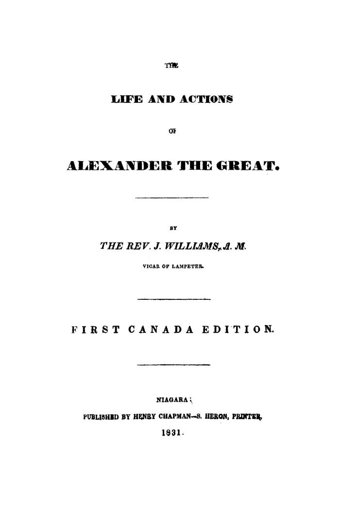 The life and actions of Alexander the Great