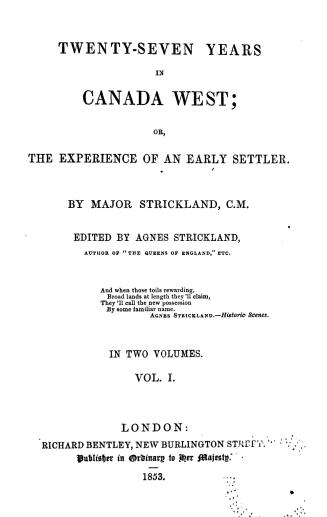 Twenty-seven years in Canada West, or, The experience of an early settler
