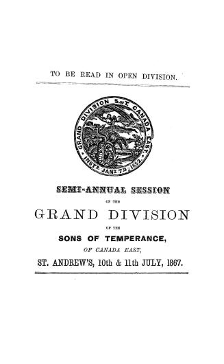 Proceedings of the Grand Division of the Sons of Temperance of Canada East