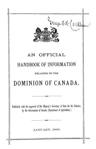 An official handbook of information relating to the Dominion of Canada