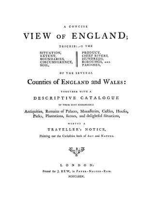 A concise view of England,