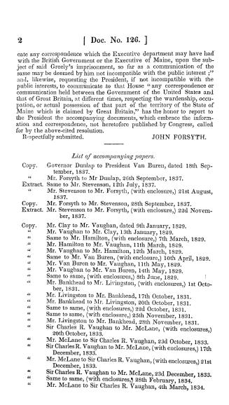 Maine boundary--Mr. Greely &c...message from the President of the United States, transmitting the information required by a resolution of the House of(...)