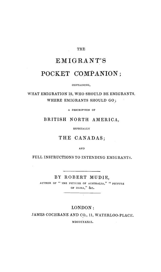 The emigrant's pocket companion,