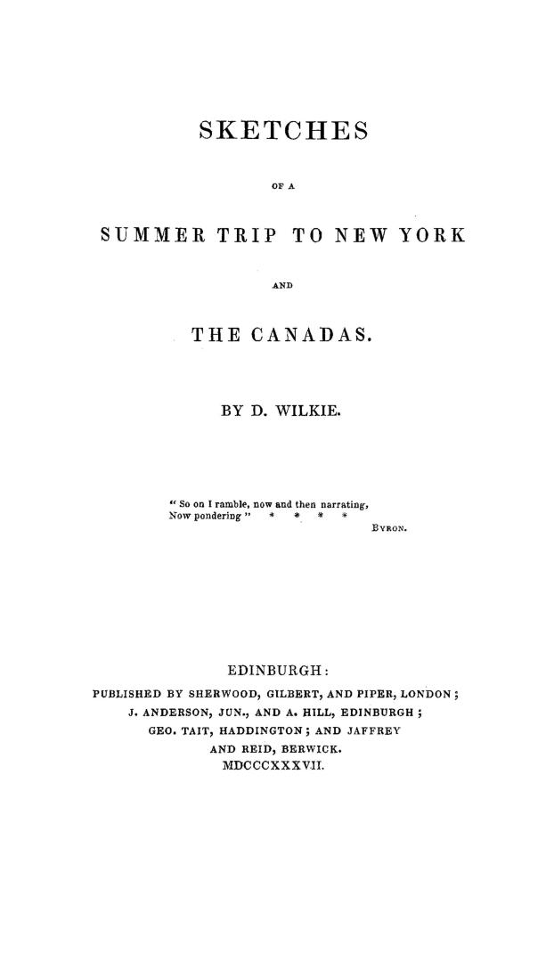 Sketches of a summer trip to New York and the Canadas