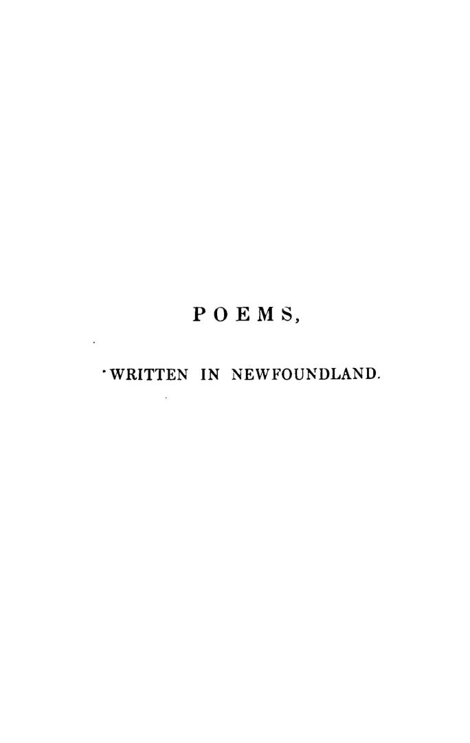 Poems, written in Newfoundland