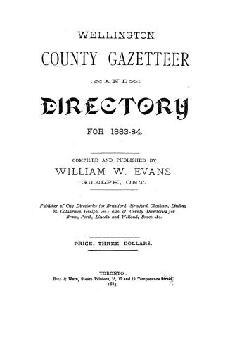 Wellington county gazetteer and directory