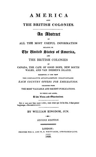 America and the British colonies