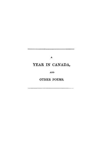 A year in Canada and other poems