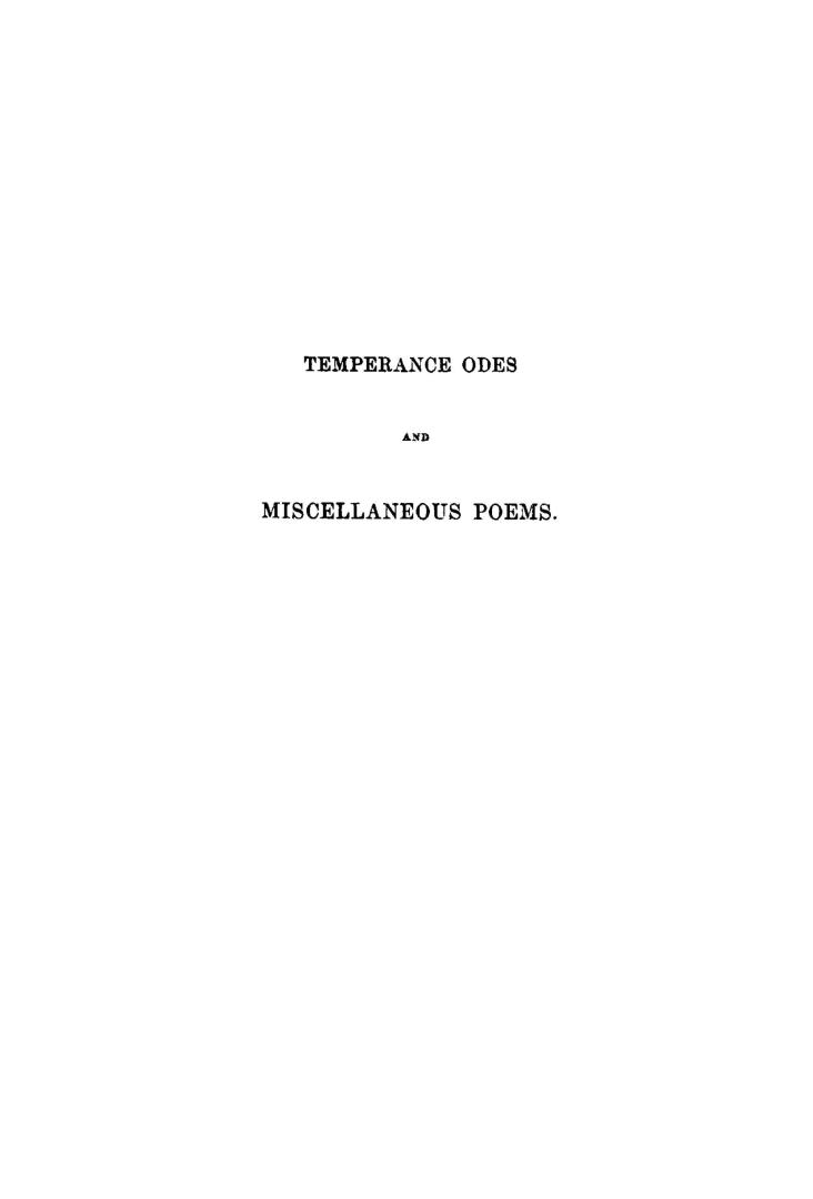 Temperance odes and miscellaneous poems