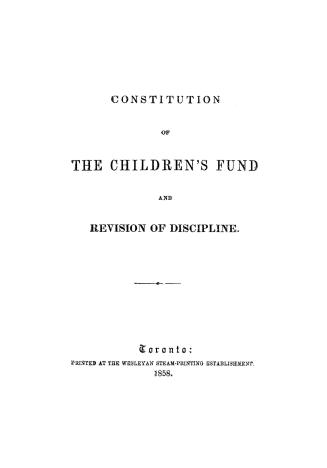 Constitution of the children's fund and revision of discipline
