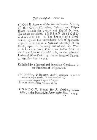 Serious considerations on the present state of the affairs of the northern colonies