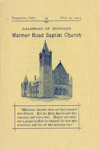 Calendar of services Walmer Road Baptist Church, Feb