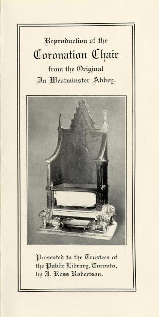Reproduction of the Coronation Chair from the Original in Westminster Abbey.
