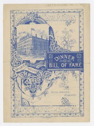 Walker House, Toronto : dinner bill of fare, Monday, February 20th, 1888