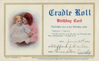Cradle roll birthday card 1912