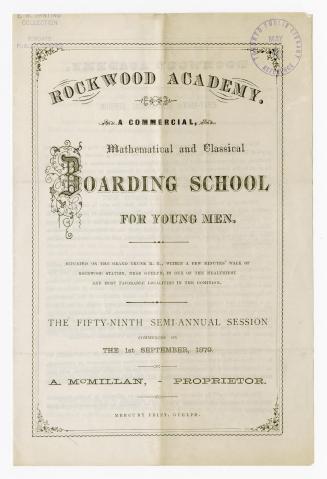 [Circular] Rockwood Academy : a commercial, mathematical and classical boarding school for young men