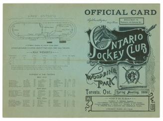 Official card, Ontario Jockey Club, spring meeting, 1895 ... fourth day, Friday, May 24th, 1895