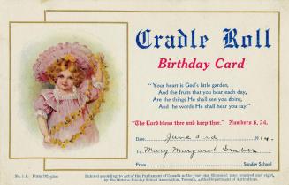 Cradle roll birthday card 1914