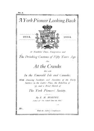 A York pioneer's recollections of