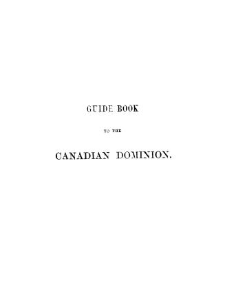 Guide book to the Canadian Dominion