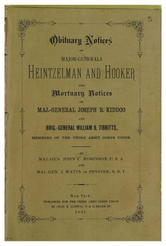 Obituary notice of Maj.-Gen. Samuel P. Heintzelman...by Maj.-Gen. John C. Robinson...Obituaries of Maj.-Gen. Samuel P. Heintzelman and Maj.-Gen. Josep(...)
