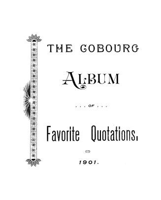 The Cobourg album of favorite quotations, 1901