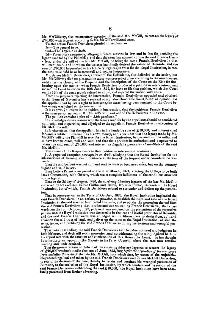 Court of appeals, November, 1825, Francis Desrivières, & al
