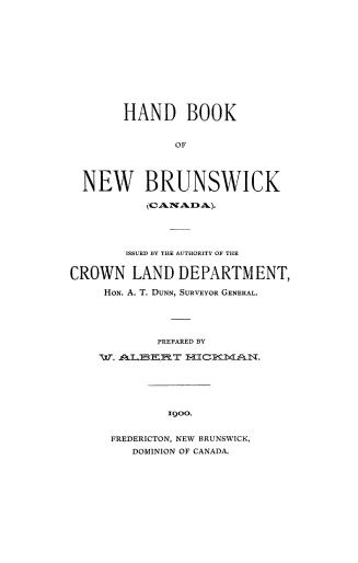 Hand book of New Brunswick (Canada)