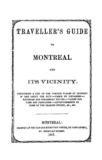 Traveller's guide to Montreal and its vicinity