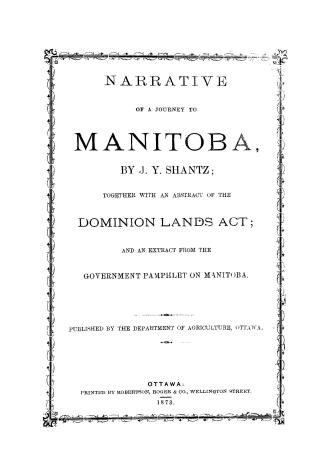 Narrative of a journey to Manitoba