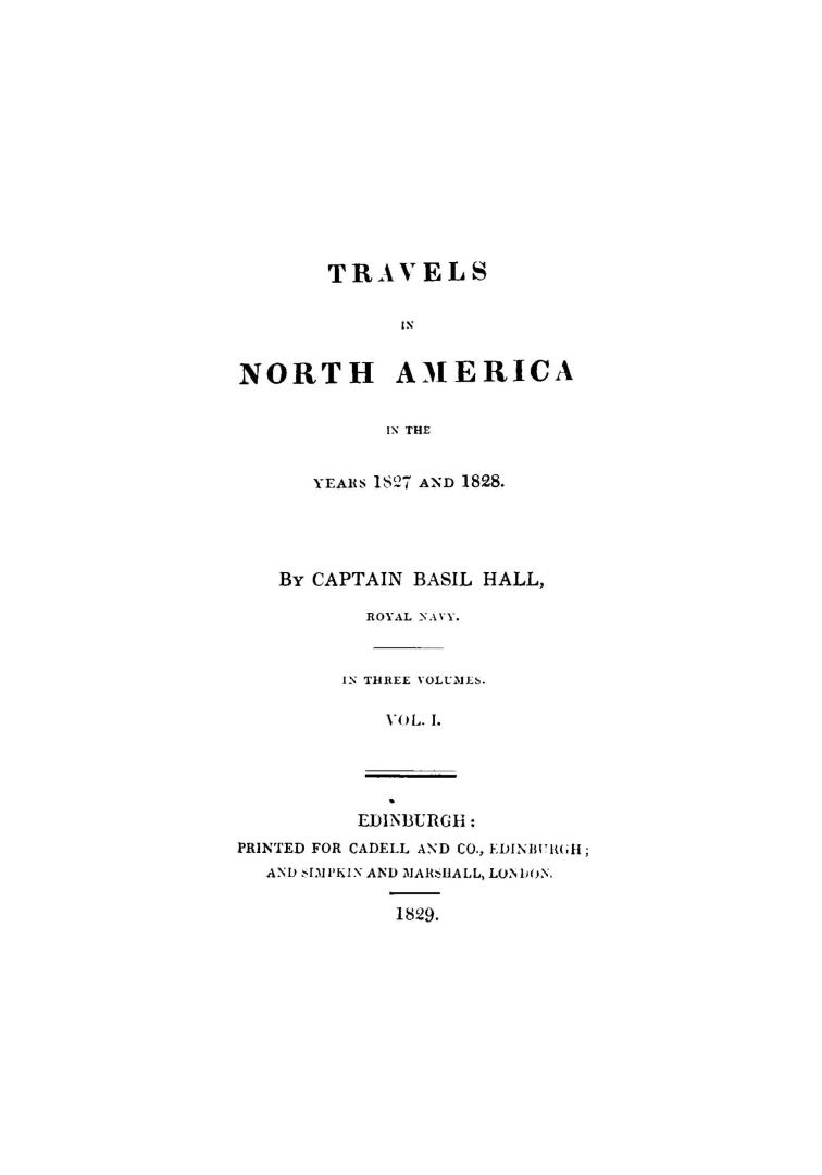 Travels in North America in the years 1827 and 1828