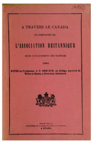 A travers le Canada en compagnie de l'Association britannique pour l'avancement des sciences 1884