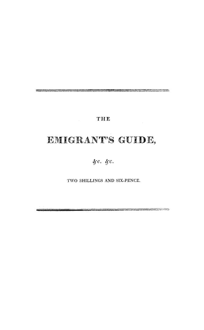 The emigrant's guide, or a picture of America