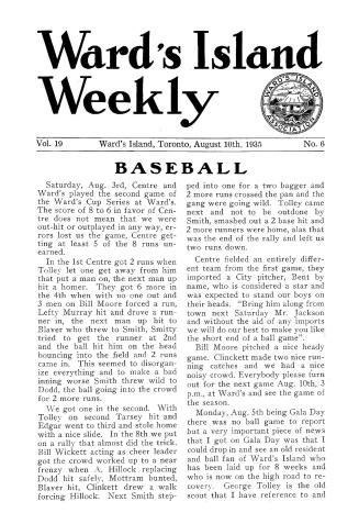 Ward's Island weekly, 1935-08-10