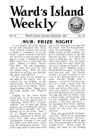 Ward's Island weekly, 1935-09