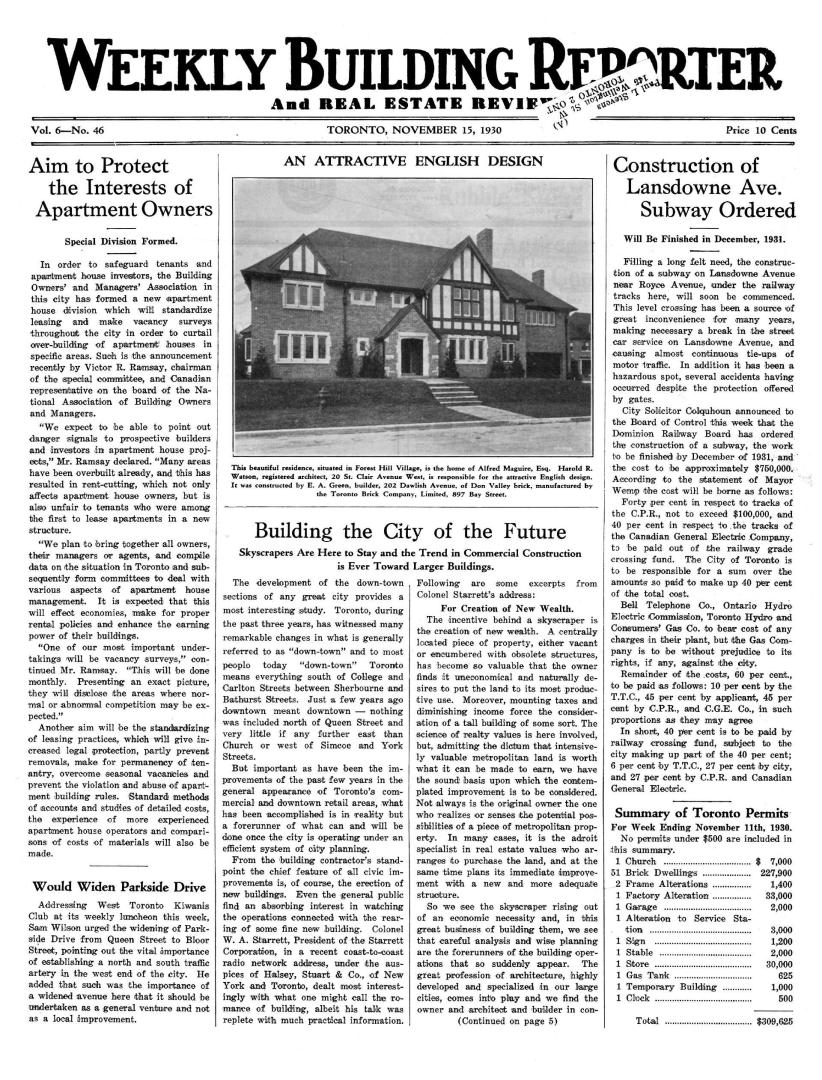 Weekly building reporter and real estate review, 1930-11-15
