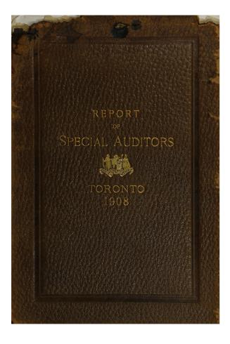 Report of Henry Barber and Harry Vigeon... special auditors under reference of council, dated 13th April, 1908